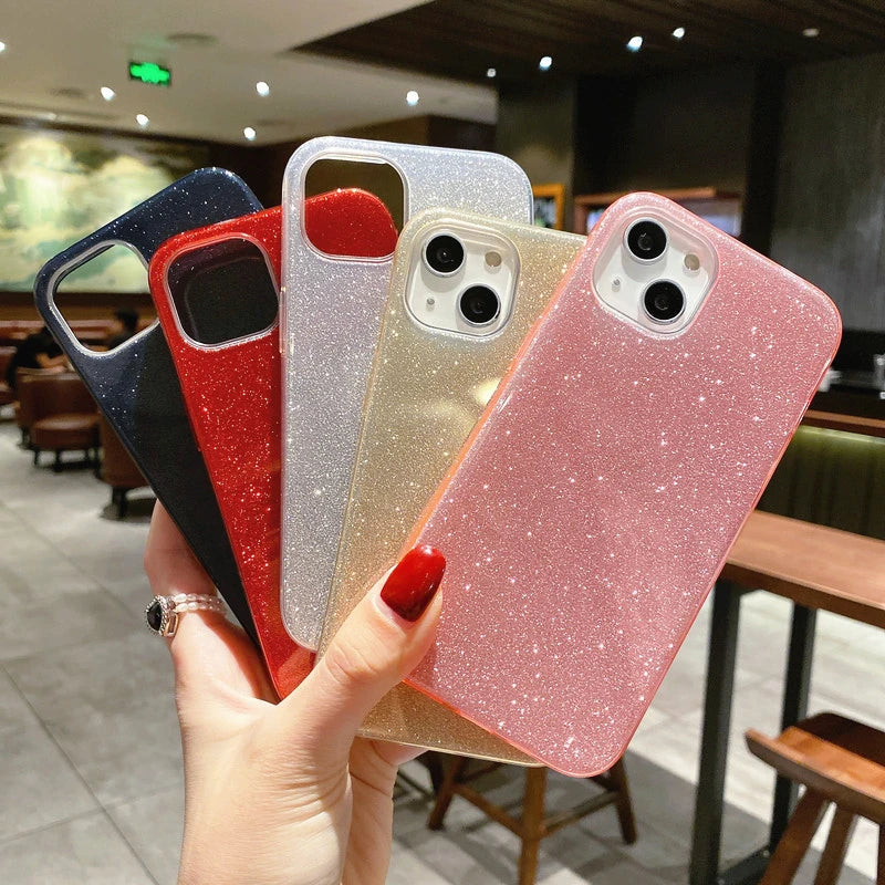حافظات هاتف لطيفة لهاتف iPhone 16 و15 و14 و13 Pro Max - غطاء لامع ناعم باللون الأحمر اللامع - PC0309