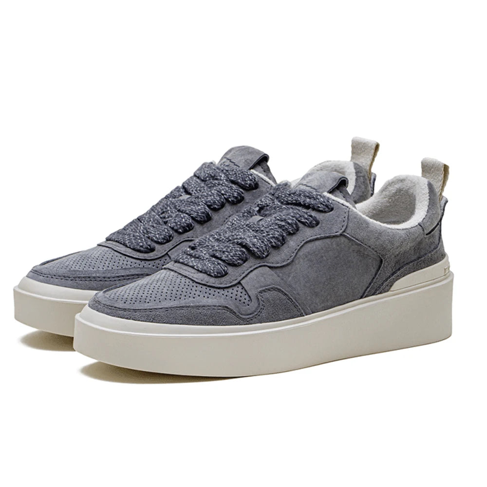 Maden 90S Retro Skateboarding Shoes Men Gray Casual Shoes Spring and Summer Breathable Versatile Sneakers Lace-up Rubber Sole