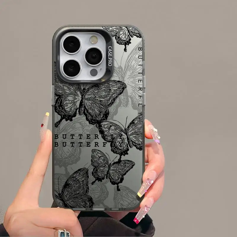 TSP34 Cute Phone Cases for iPhone 15, 14, 13, 12, 11 Pro Max, X, XS Max, XR, 7, or 8 Plus - Butterfly Leather Cover