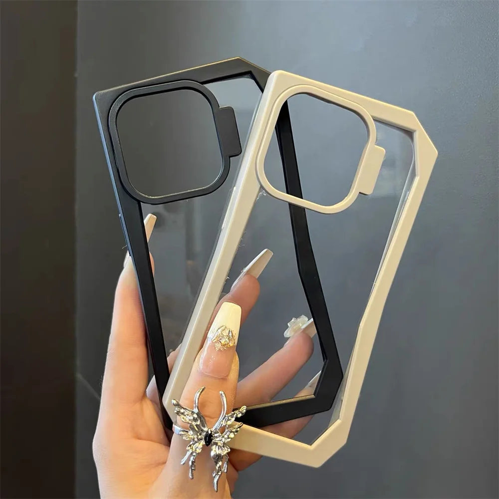TSP37 Cute Phone Cases for iPhone 11, 12, 13, 14, or 15 Pro Max Plus - Transparent Acrylic Bumper Cover