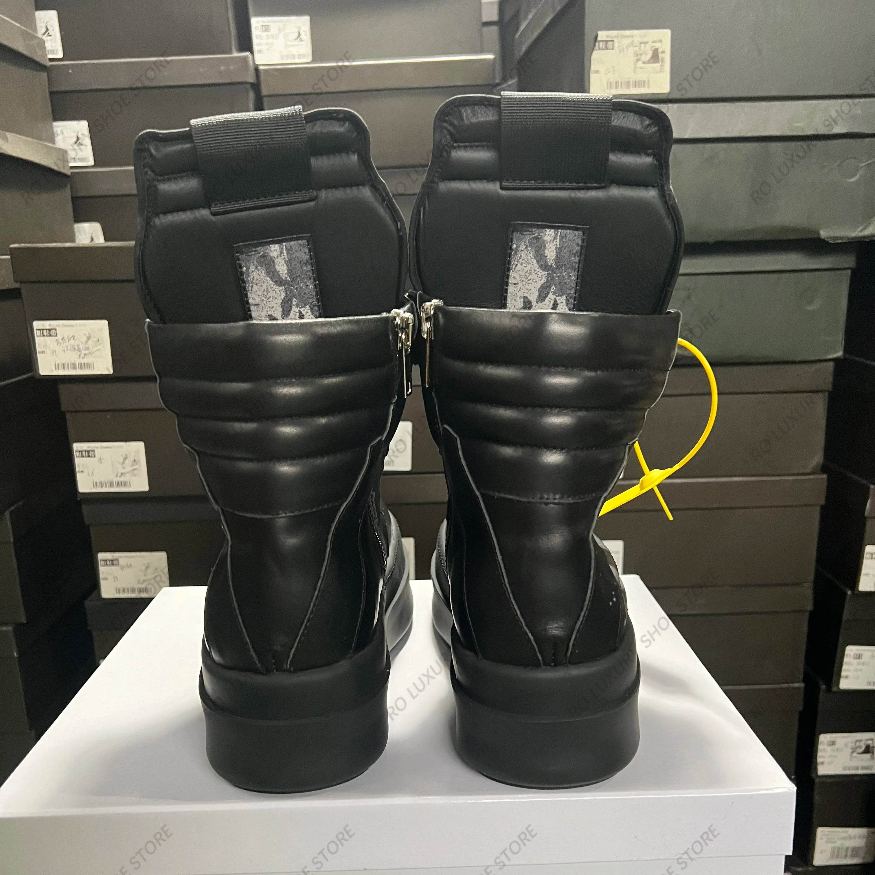Brand Designer Women Ankle Boot Platform 6cm Casual Italy Girl Geobasket Black Leather Zipper Flat Thick-sole Luxury Street Shoe - Touchy Style
