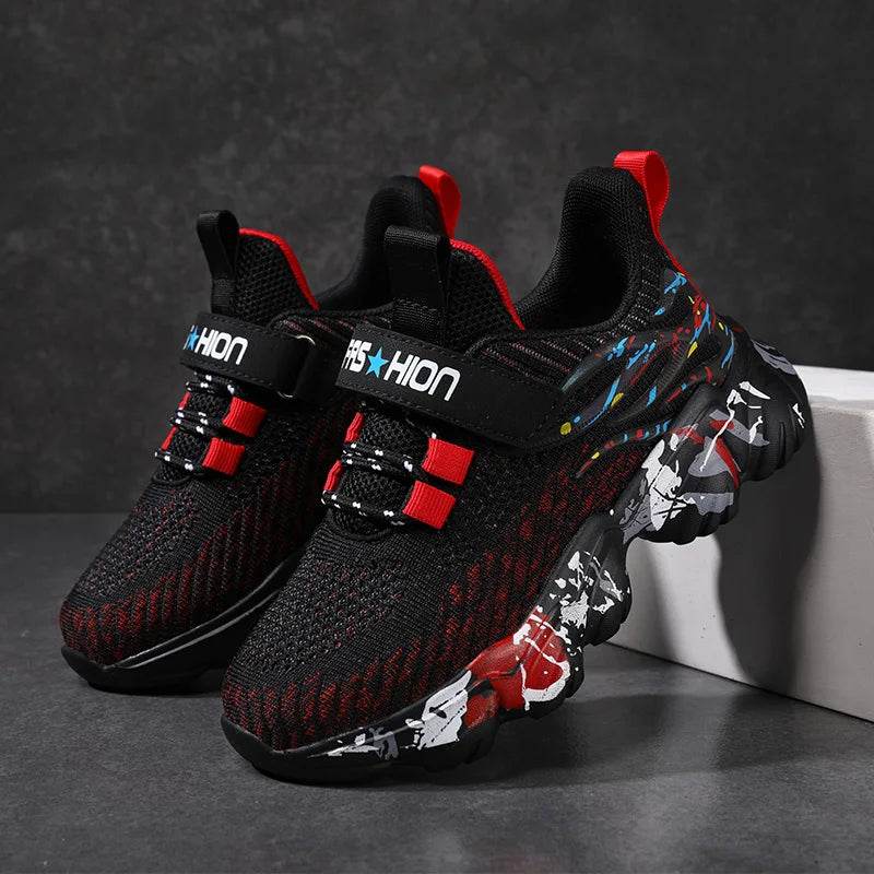 Autumn Children Fashion Sports Shoes High Quality Outdoor Sneakers Boys Girls PU Leisure Trainers Shoes Kids Casual Sneaker - Touchy Style