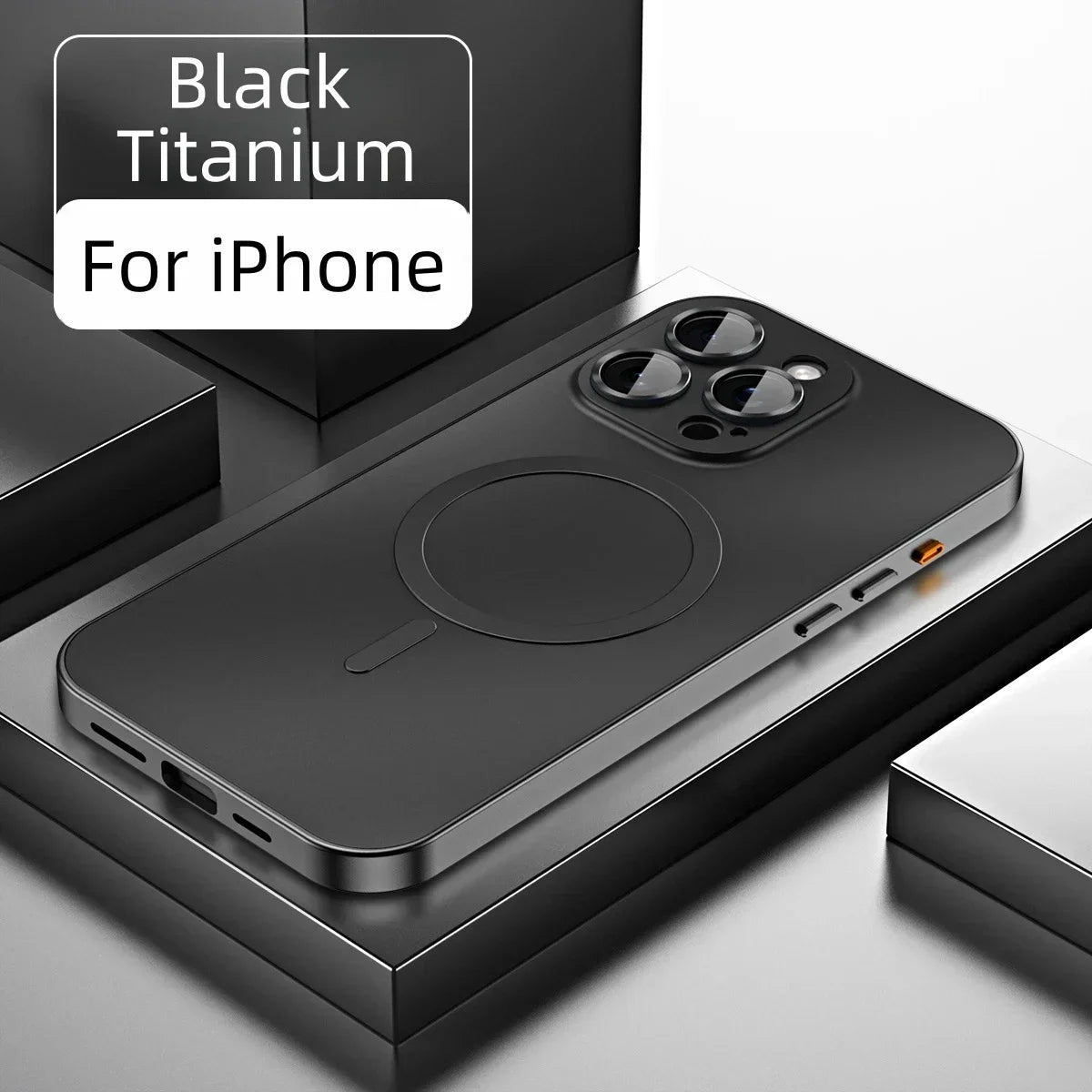 Aluminum Metal Frame Magnetic Case For iPhone 16 15 14 13 12 Pro Max Plus Magsafe Wireless Charge Glass Lens PC Backboard Cover