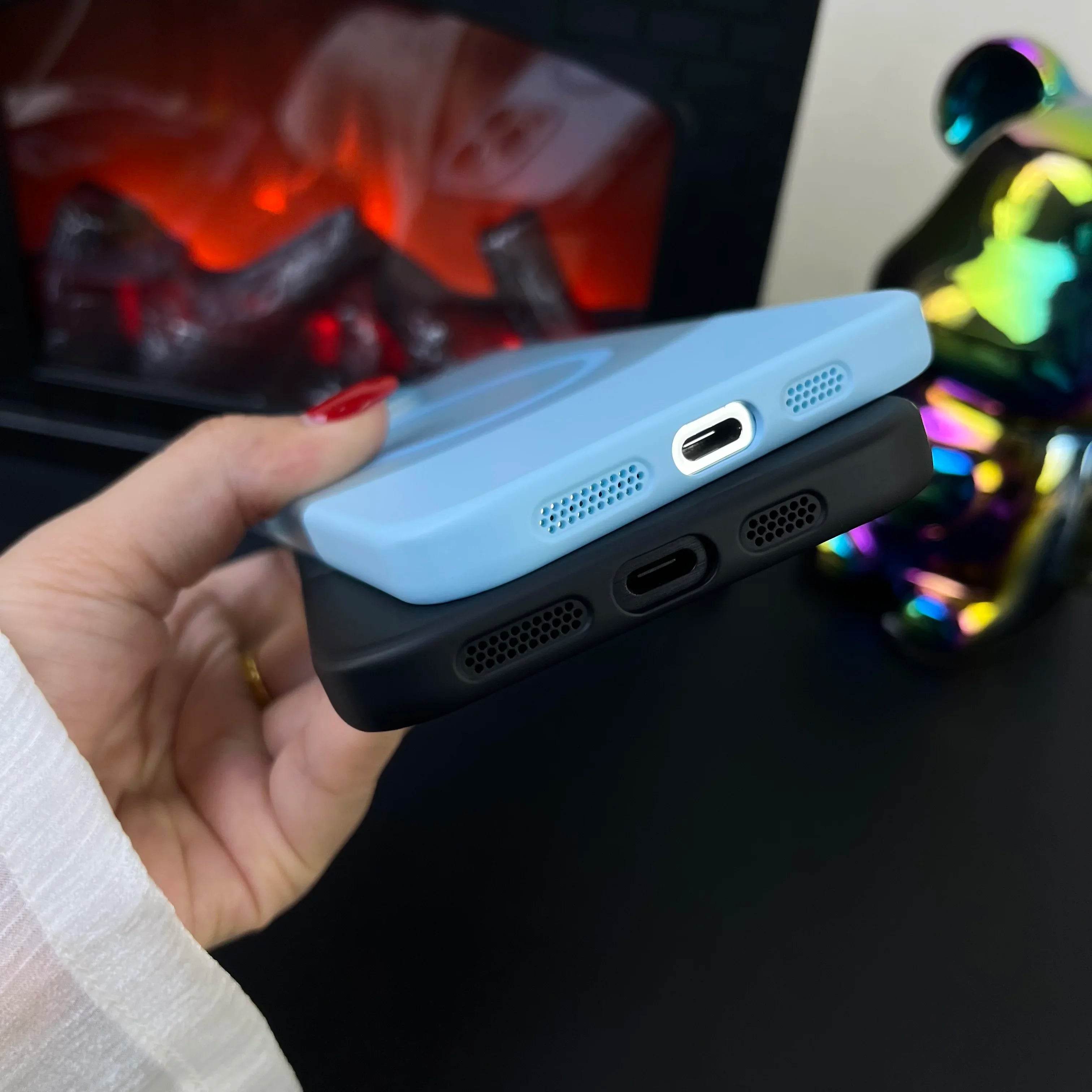 PC Candy Color Clash For Magsafe Phone Case For iPhone 15 14 13 12 11 16 Pro Max Wireless Charging Matte Removable Phone Cover - Touchy Style