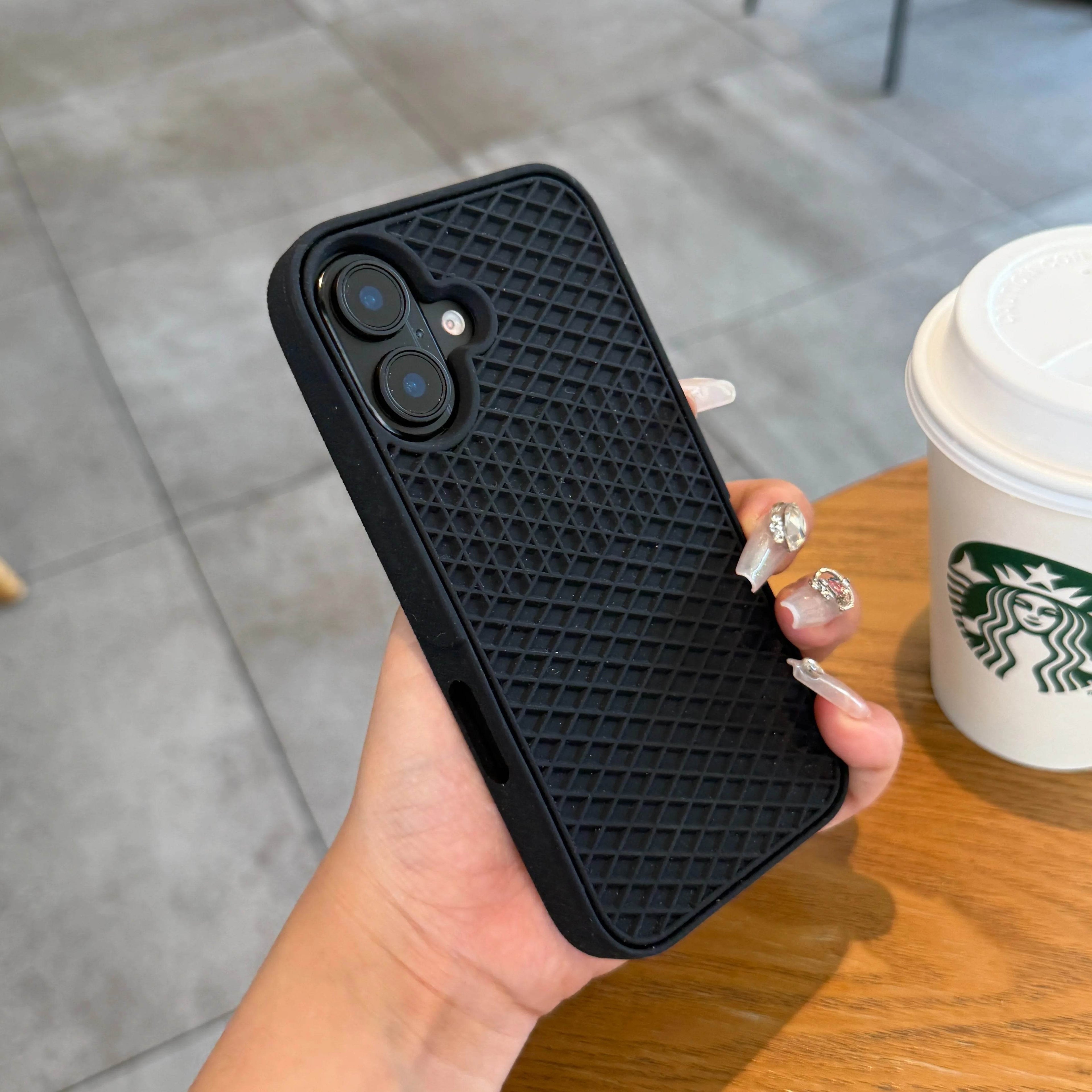 for Vans 3D Waffle Shoe Sole Phone Case For iPhone 16 15 14 13 12 11 Pro Max 7 8 Plus XS Max X XR Advanced Soft Shockproof Cover - Touchy Style