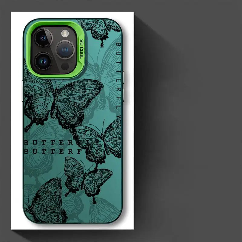TSP34 Cute Phone Cases for iPhone 15, 14, 13, 12, 11 Pro Max, X, XS Max, XR, 7, or 8 Plus - Butterfly Leather Cover