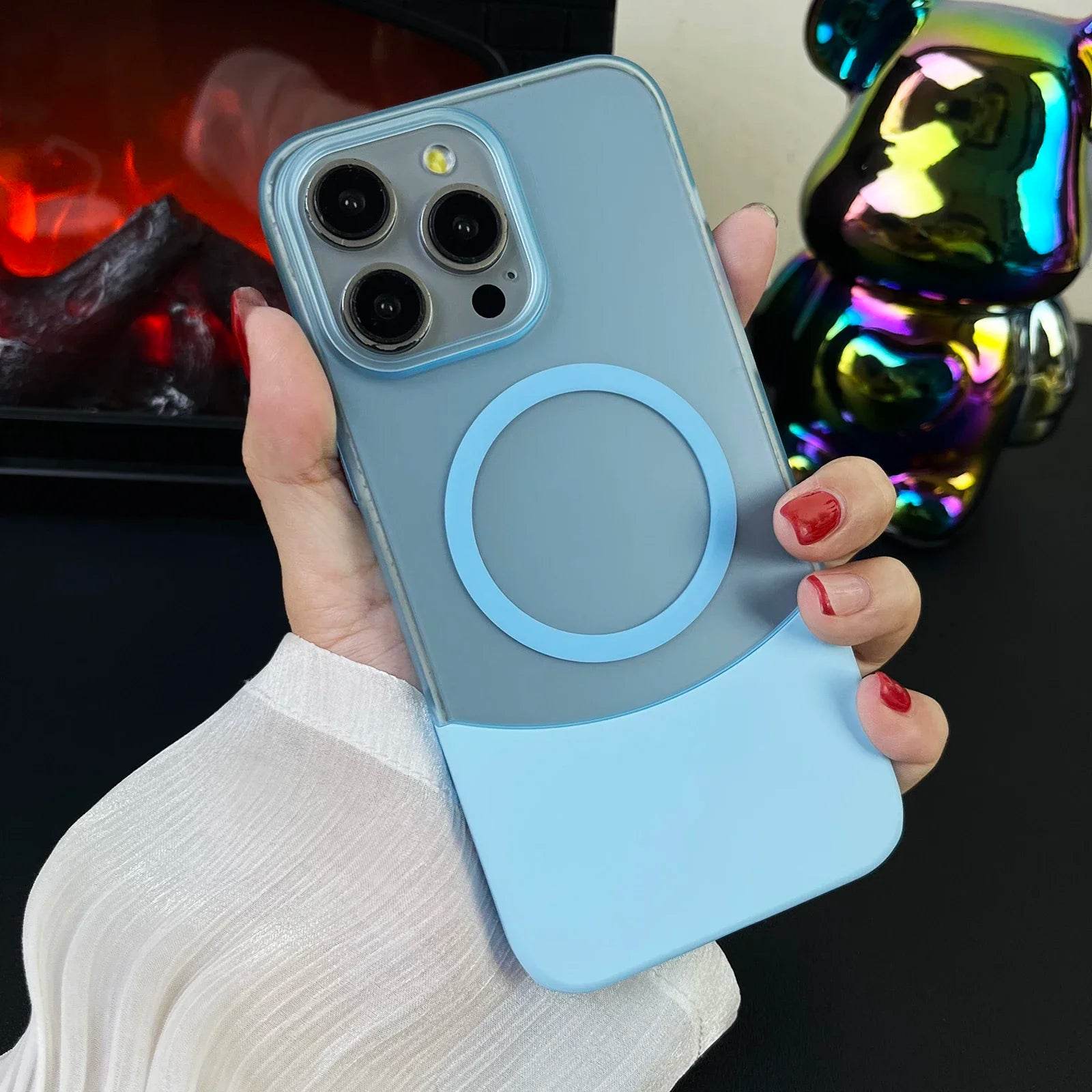 PC Candy Color Clash For Magsafe Phone Case For iPhone 15 14 13 12 11 16 Pro Max Wireless Charging Matte Removable Phone Cover - Touchy Style