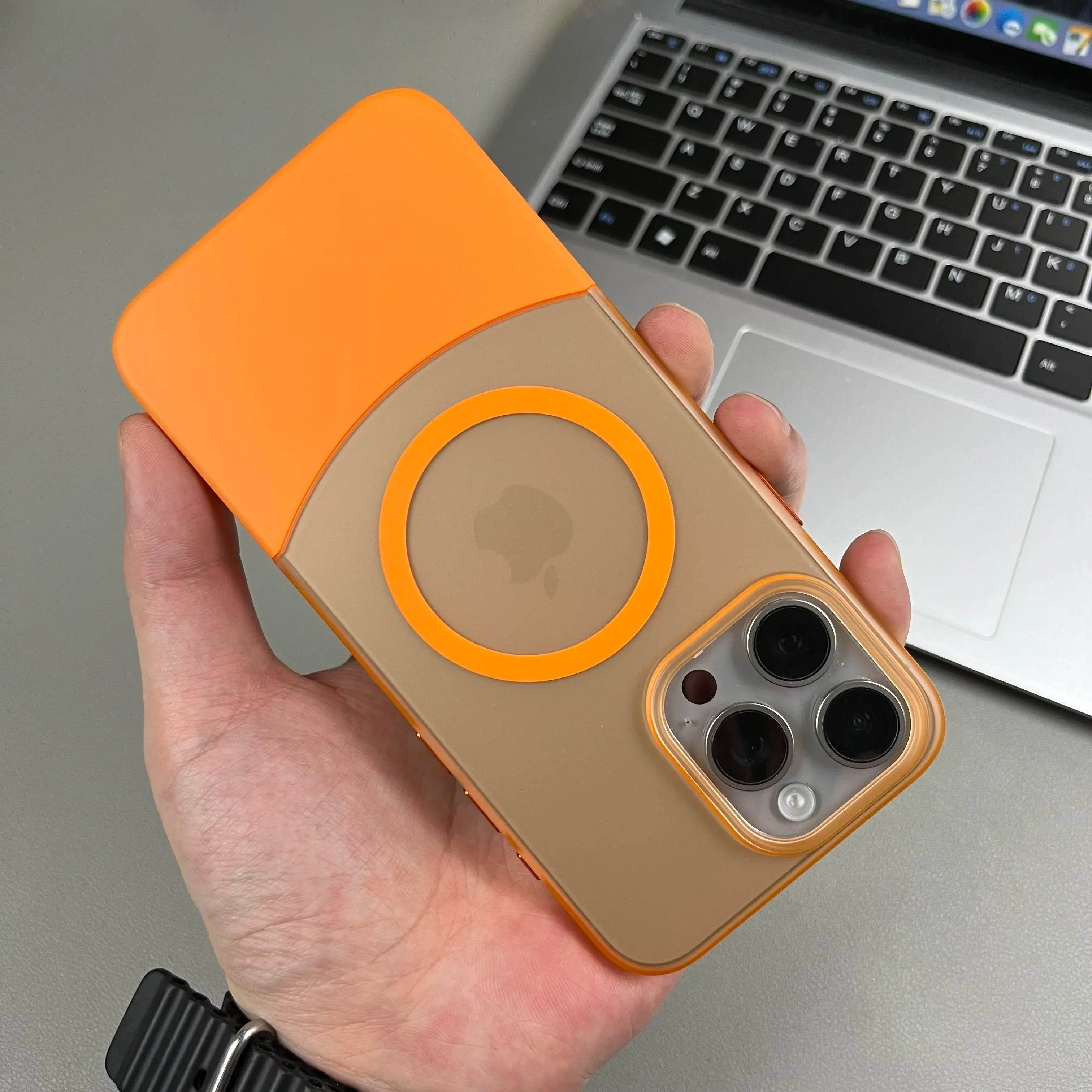 PC Candy Color Clash For Magsafe Phone Case For iPhone 15 14 13 12 11 16 Pro Max Wireless Charging Matte Removable Phone Cover - Touchy Style