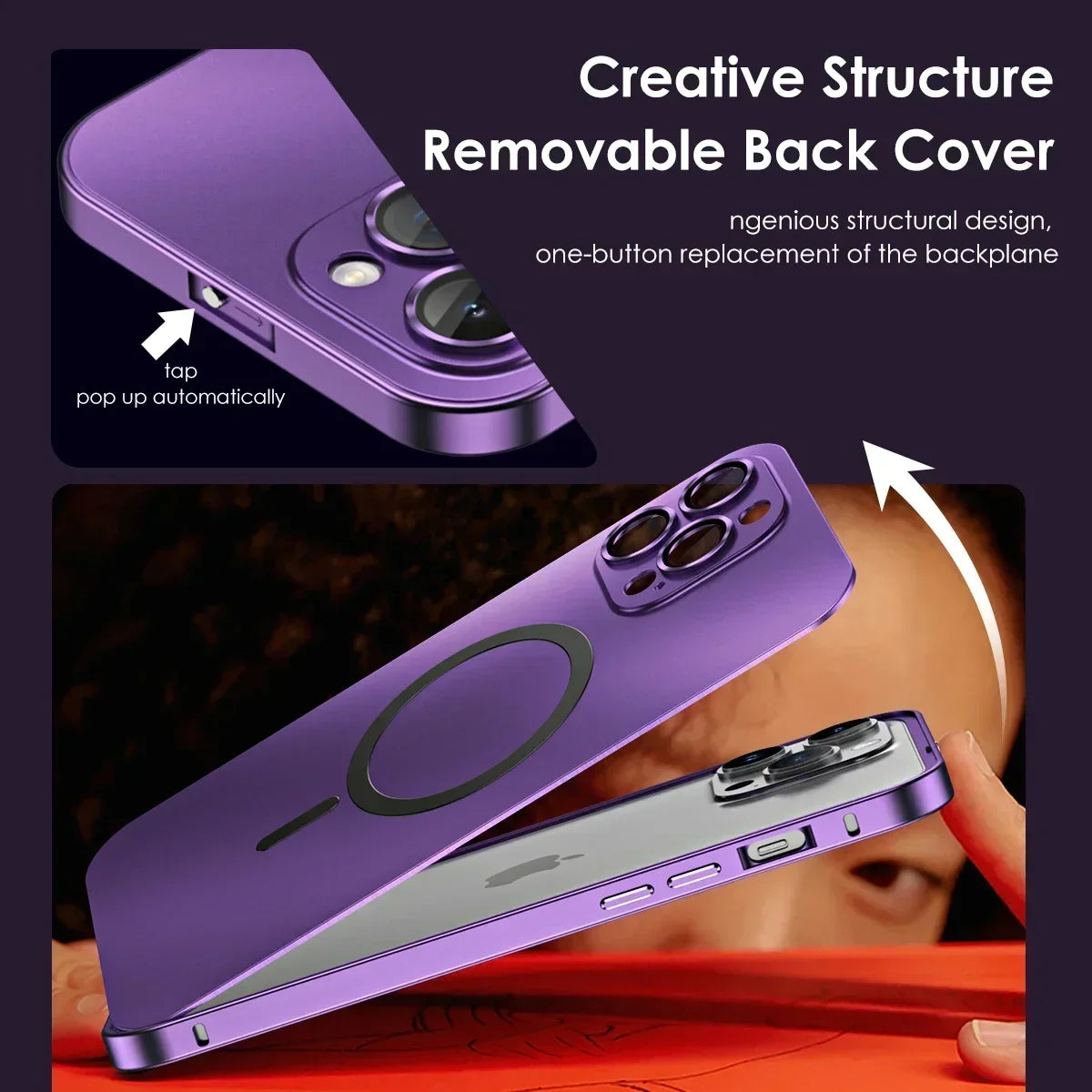 Aluminum Metal Frame Magnetic Case For iPhone 16 15 14 13 12 Pro Max Plus Magsafe Wireless Charge Glass Lens PC Backboard Cover