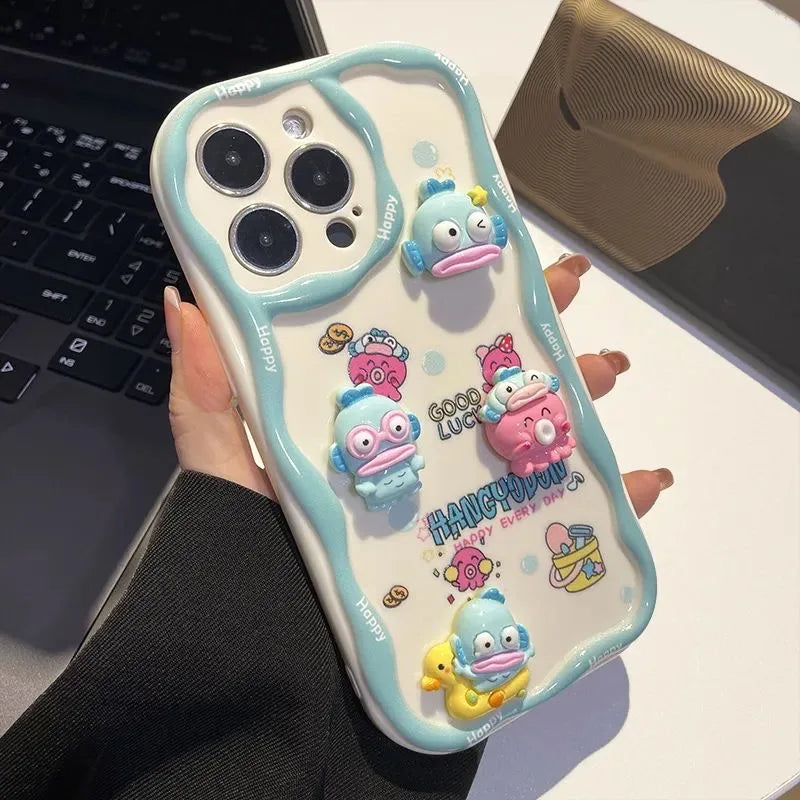 3D Funny Hangyodon Toy ACC Cartoon Wave Shell Soft Phone Case for Samsung Galaxy S25 S24 Ultra S23 Plus S22 S21 FE A31 A51 A30S