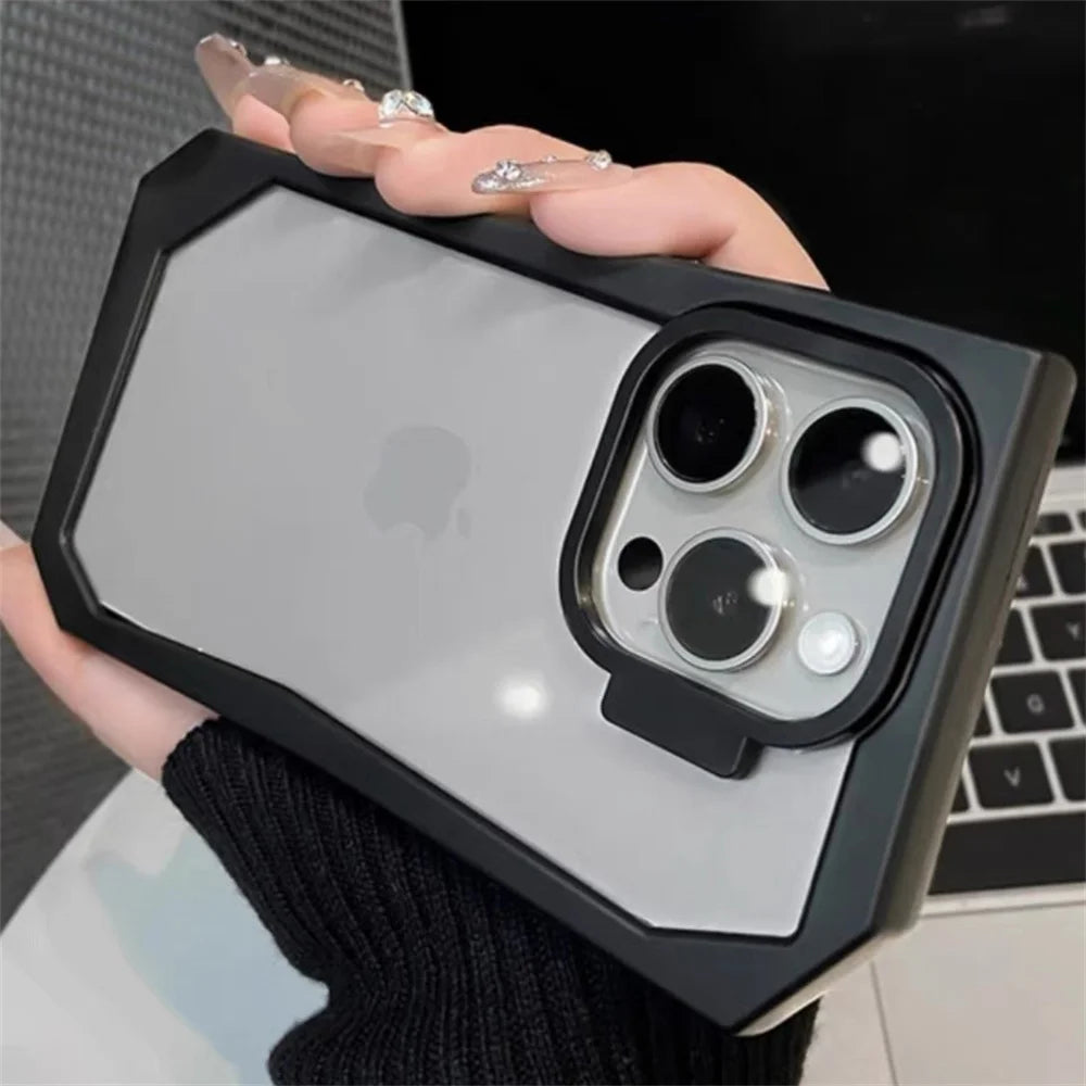 TSP37 Cute Phone Cases for iPhone 11, 12, 13, 14, or 15 Pro Max Plus - Transparent Acrylic Bumper Cover