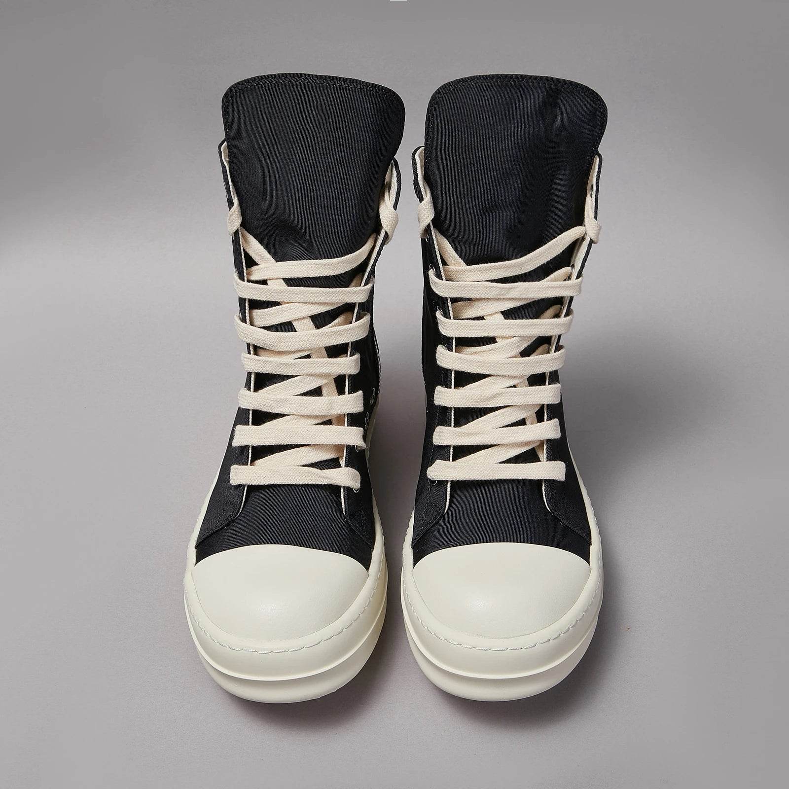 Classic Brand Casual Men Shoe High Quality Designer Women Sneaker Black Fashion Zip Street Thick-sole Luxury Canvas Ankle Boot - Touchy Style