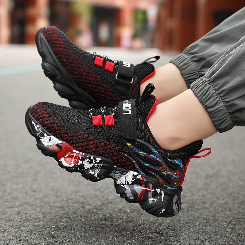 Autumn Children Fashion Sports Shoes High Quality Outdoor Sneakers Boys Girls PU Leisure Trainers Shoes Kids Casual Sneaker - Touchy Style