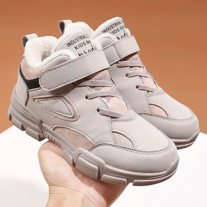 Winter Brand Children Shoes Girl Boy Boots Water Proof Leather Kids Snow Boots Plush Warm Fashion Sneakers Casual Outdoor Shoes - Touchy Style