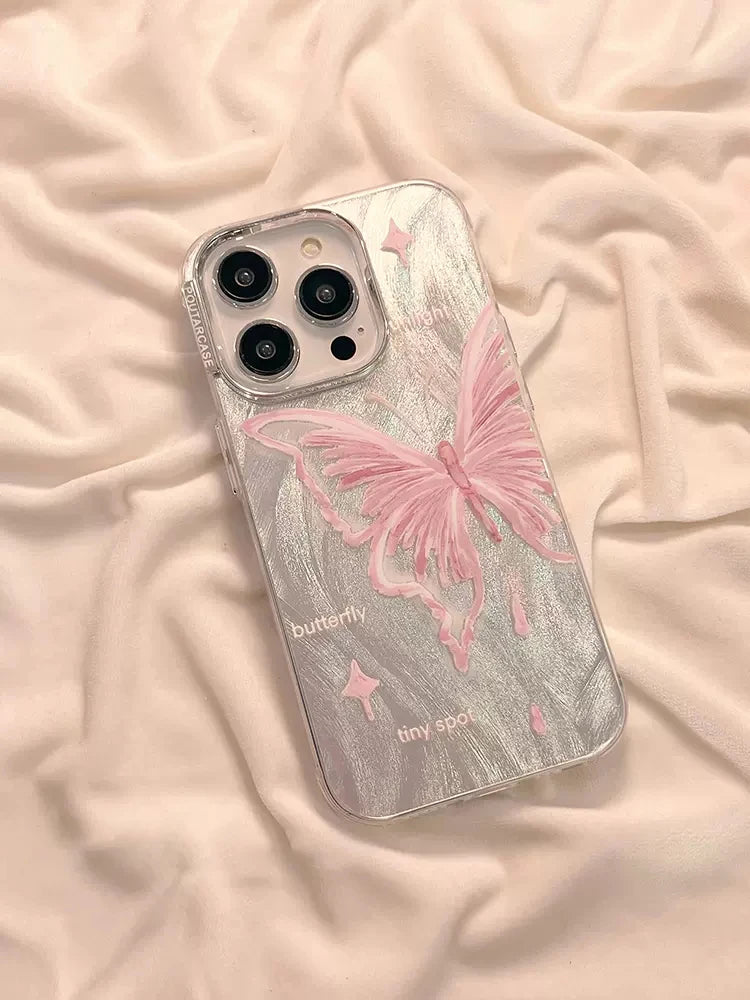حافظات هواتف لطيفة لهاتف iPhone 15 و14 و13 و12 و11 - قلادة على شكل قلب منقطة متدرجة اللون - TSP431