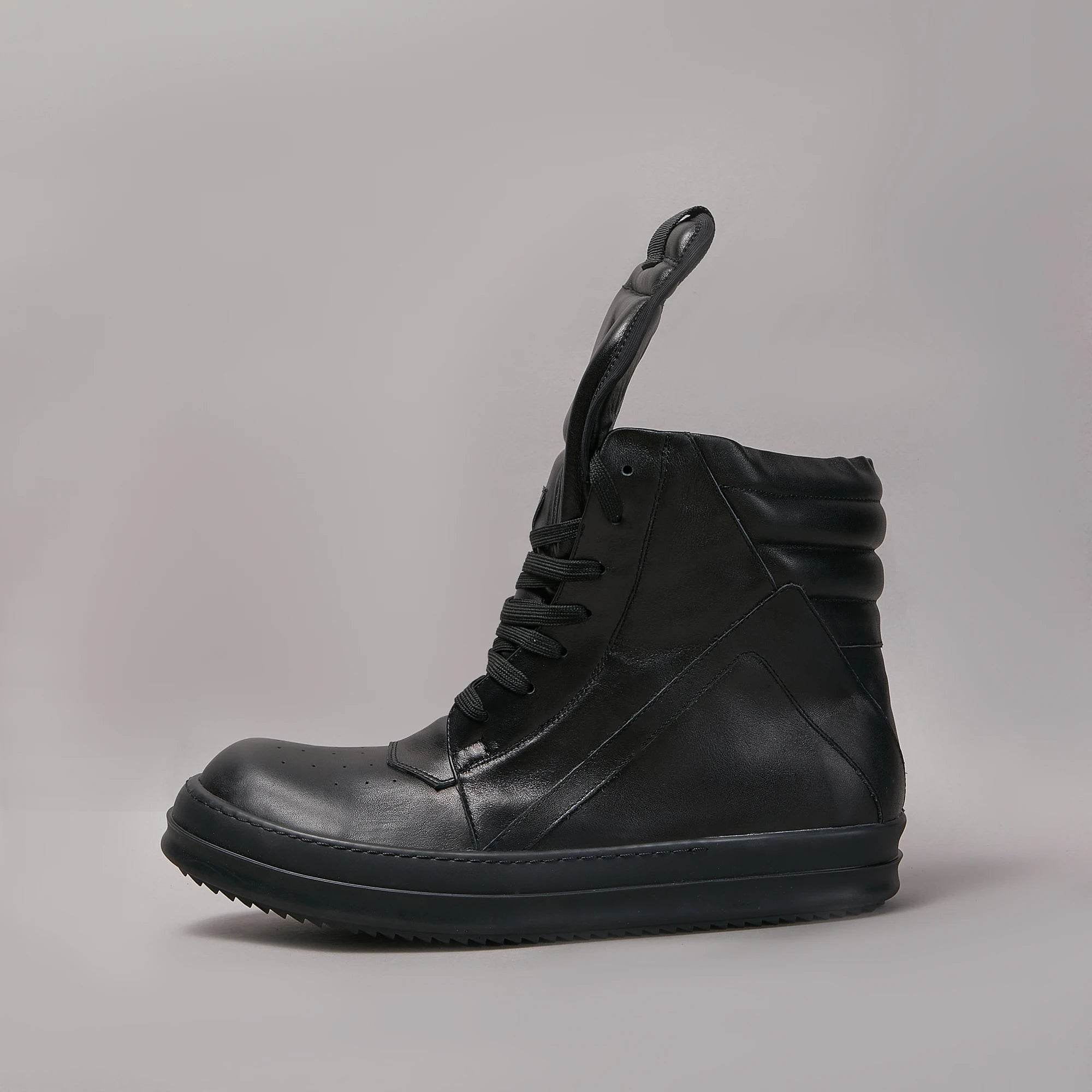 Dekherw Designer Men Shoe Leather Women Sneaker Casual Black Zip Ankle Boot Geobasket High Top Quality Flat Luxury Rome Trainer - Touchy Style