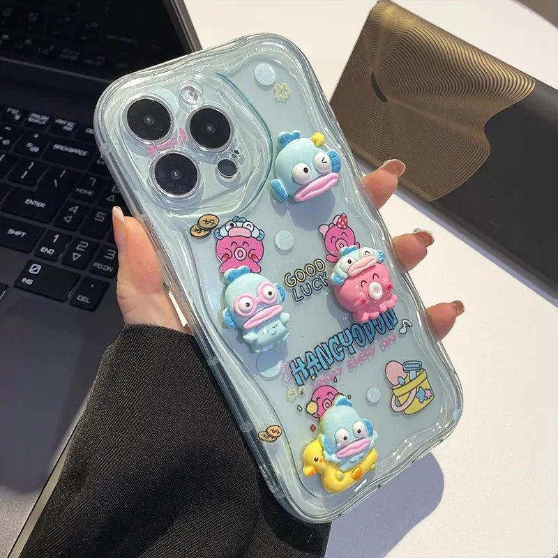 3D Funny Hangyodon Toy ACC Cartoon Wave Shell Soft Phone Case for Samsung Galaxy S25 S24 Ultra S23 Plus S22 S21 FE A31 A51 A30S