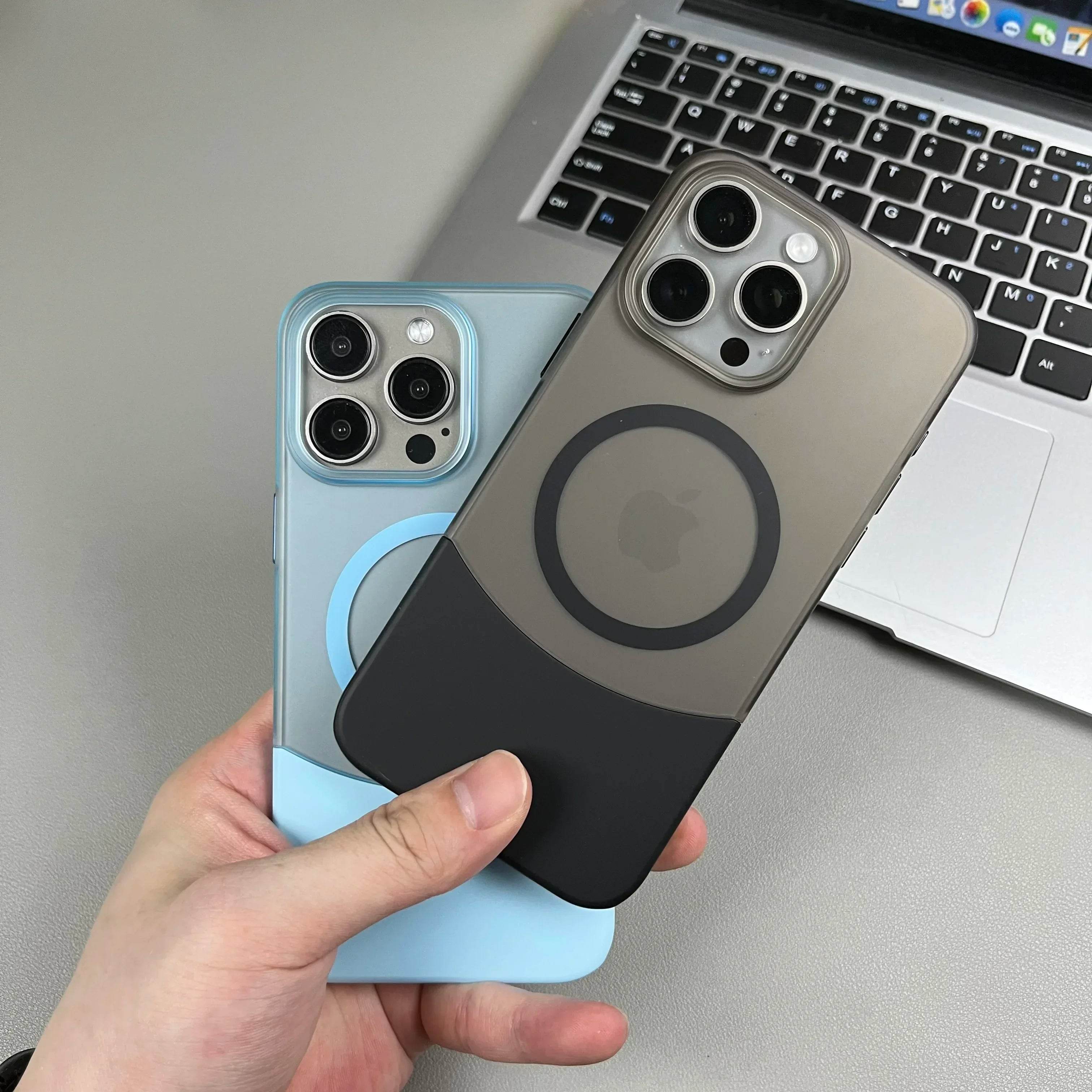 PC Candy Color Clash For Magsafe Phone Case For iPhone 15 14 13 12 11 16 Pro Max Wireless Charging Matte Removable Phone Cover - Touchy Style