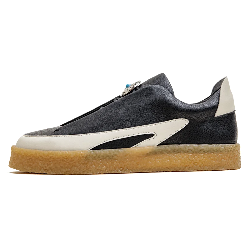 Maden Eagle Feather Retro Skate Shoes for Men Spring and Autumn Thick Bottom Casual Shoes Male Low-Top Versatile Shoes