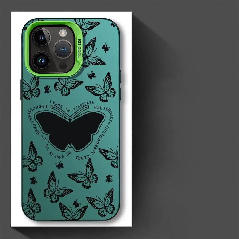 TSP34 Cute Phone Cases for iPhone 15, 14, 13, 12, 11 Pro Max, X, XS Max, XR, 7, or 8 Plus - Butterfly Leather Cover