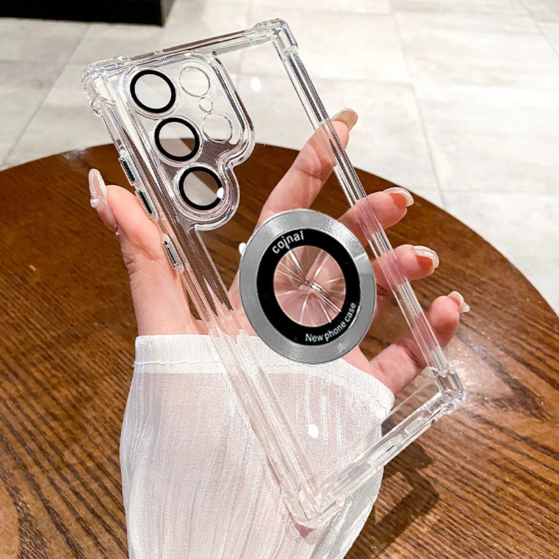 Cute Phone Cases For Galaxy S24, S23, S22 Ultra Plus FE - Luxury Transparent Plating Bumper Cover - TSP412