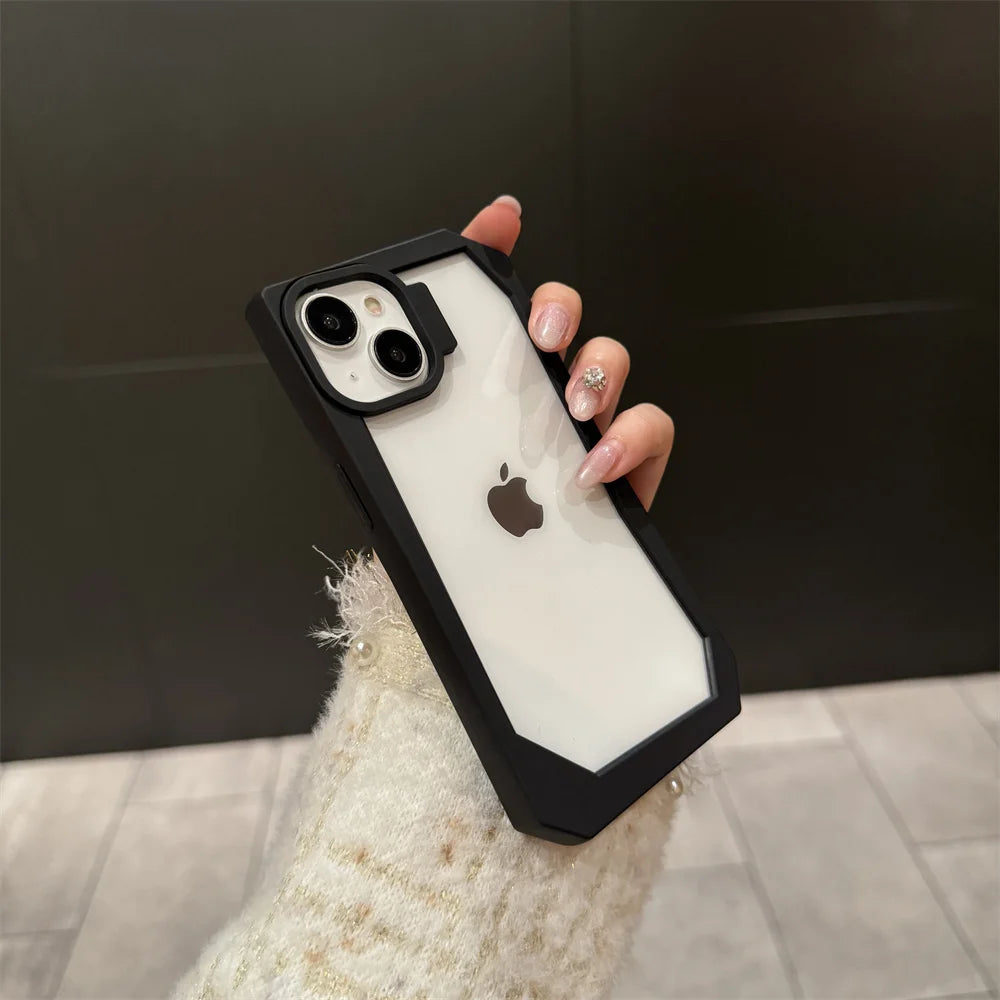 TSP37 Cute Phone Cases for iPhone 11, 12, 13, 14, or 15 Pro Max Plus - Transparent Acrylic Bumper Cover
