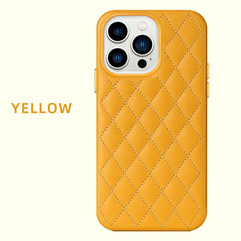 Clearance Sale Leather For Magsafe Case For iPhone 13 Pro Max 13Pro 13 mini Women Fashion Magnetic Stitching Luxury Back Cover