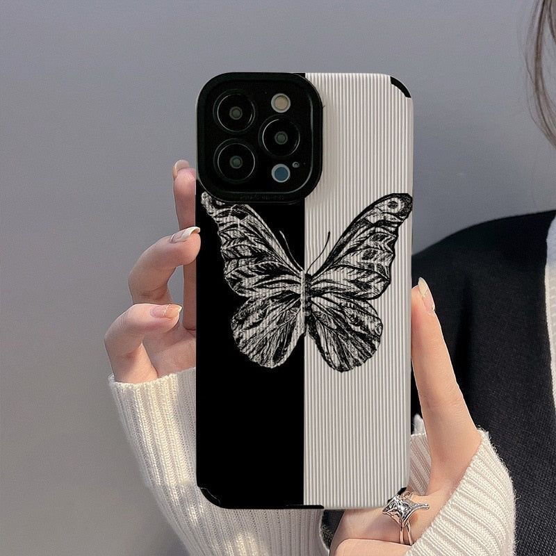 Woman girls cute bow pink butterfly phone case for iphone 11 12 13 pro max  xr