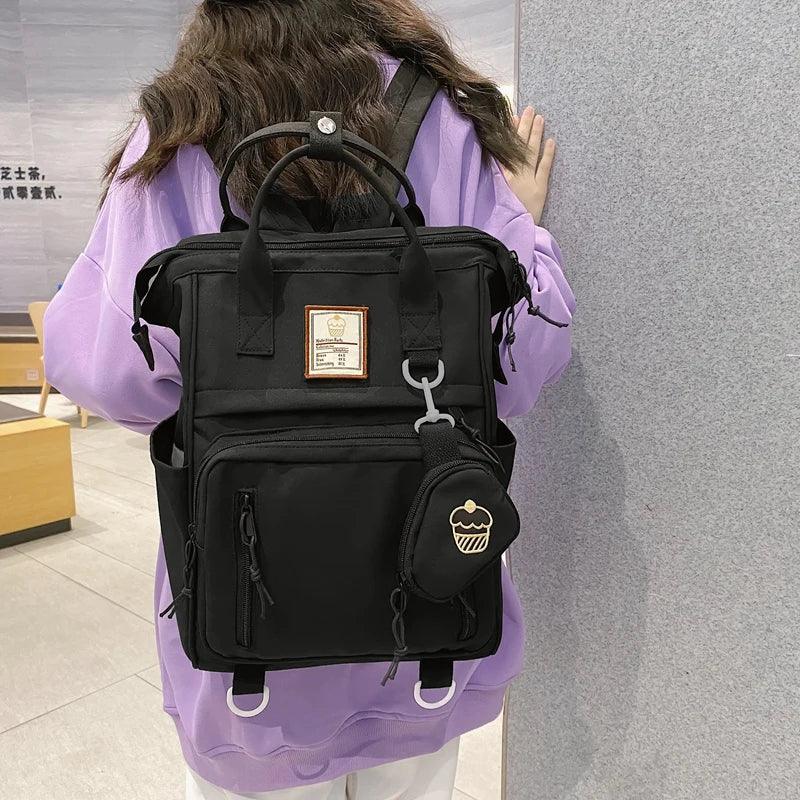 Double Zipper Multifunction Cool Backpack GZ238 for Teenage Girls - School Bags - Touchy Style
