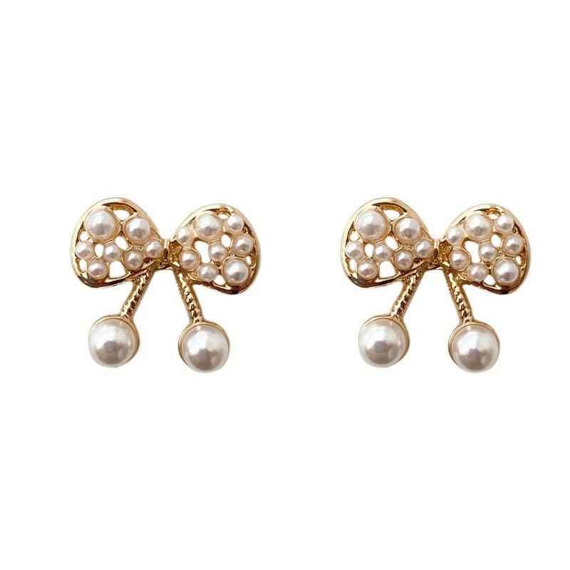 Elegant Pearl Bowknot Earrings Charm Jewelry XYS0206 Sweet Accessories - Touchy Style
