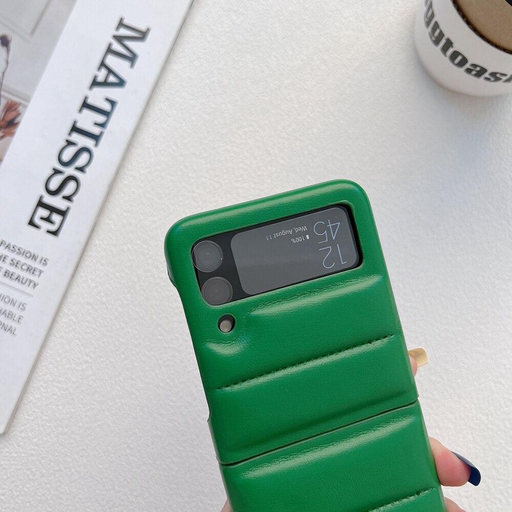 Fashion Leather Cute Phone Case: Soft Cover for Galaxy Z Flip 5, Z Flip 4, Z Flip 3 - Touchy Style .