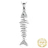Fishbone 925 Sterling Silver Pendant Charm Jewelry JPOS0339 Without Chain - Touchy Style