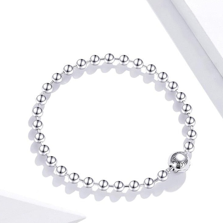 Forever Love Charm Jewelry GX250 - 925 Sterling Silver Round Bead Bracelet - Touchy Style .