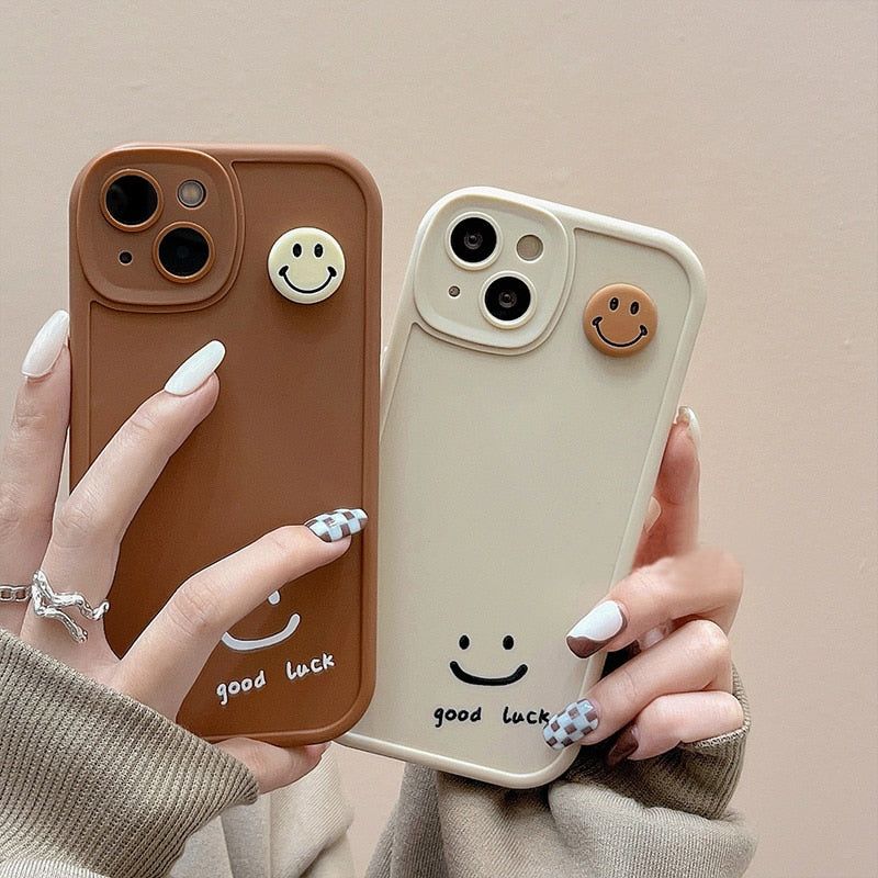Good Luck Smiley Cute Phone Case For iPhone 11 13 12 Pro Max XS XR X
