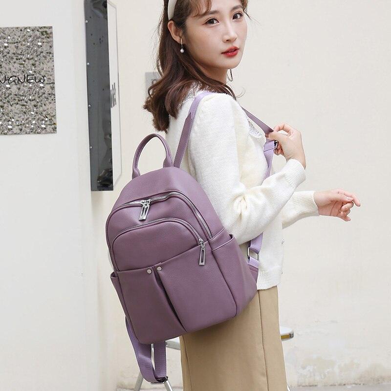 GZ259 Leather Cool Backpack - Soft Large Capacity School Bags for Teenage Girls - Touchy Style .