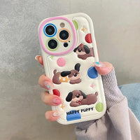 Happy Puppy Cute Phone Case For iPhone 15, 14, 13, 11, and 12 Pro Max - Touchy Style .