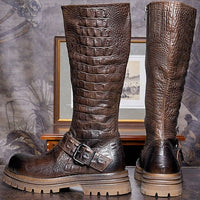 Leather Knee-high Chelsea Long Boots - Men's Casual Shoes QD1226 - Touchy Style .