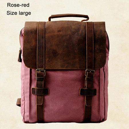 MBCB418 Cool Backpack - Fashion Leather Canvas School Bag - Touchy Style