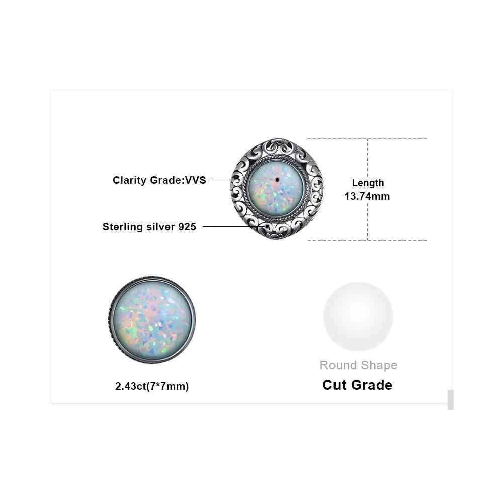 Round Gemstone 925 Sterling Silver Earrings Charm Jewelry JOS0353 - Touchy Style