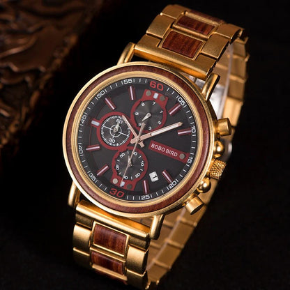 S18 Simple Wooden Watch: Stylish Chronograph for Men - Touchy Style