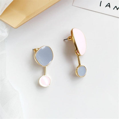 Two Irregular Shapes: TJ100 Drop Earring Charm Jewelry with Bump Color - Touchy Style .