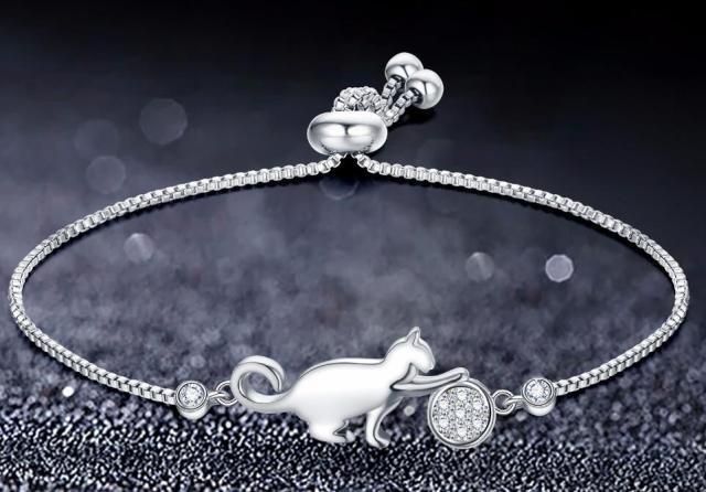 Bracelet Charm Jewelry Cat And Ball Silver 2021 Fashion - Touchy Style .