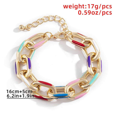 Bracelet Charm Jewelry Thick Aluminum Chain Printed Metal Couple Bangles 2021 Fashion - Touchy Style .