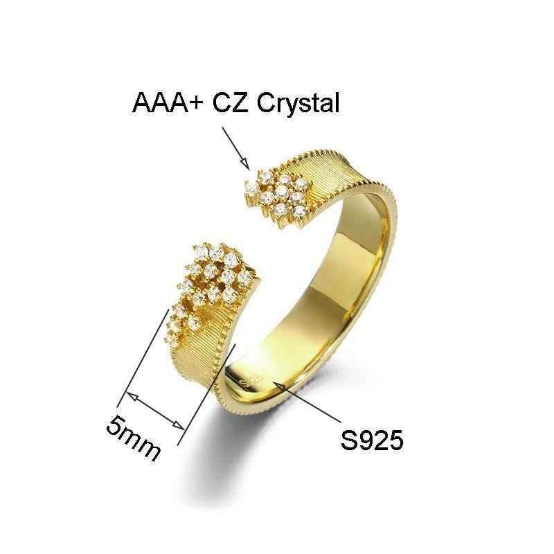 Crystal 925 Sterling Silver Adjustable Finger Rings Charm Jewelry LOS0236 - Touchy Style
