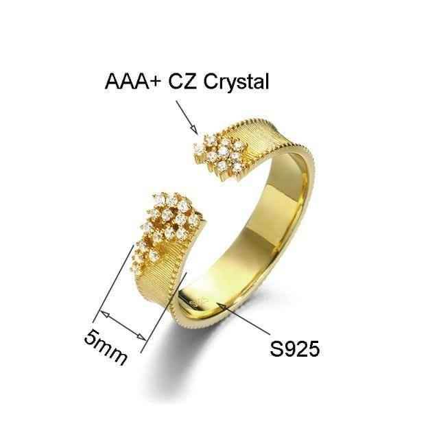 Crystal 925 Sterling Silver Adjustable Finger Rings Charm Jewelry LOS0236 - Touchy Style