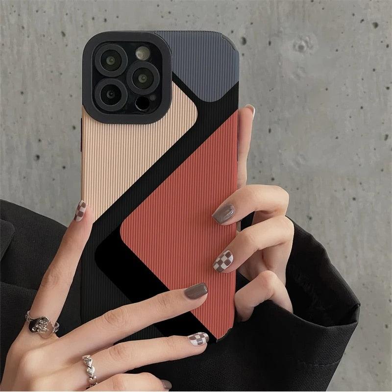 Luxury Geometric Pattern Cover Vintage Flower Square Leather Case for  iphone 15 PRO MAX 14 PRO MAX 11 12 13 X XS XR 7 8 PLUS