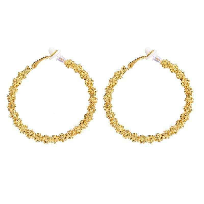 Earring Charm Jewelry 2021 Trendy Vintage Big Round Hoop Clip on Earrings Punk Charm - Touchy Style