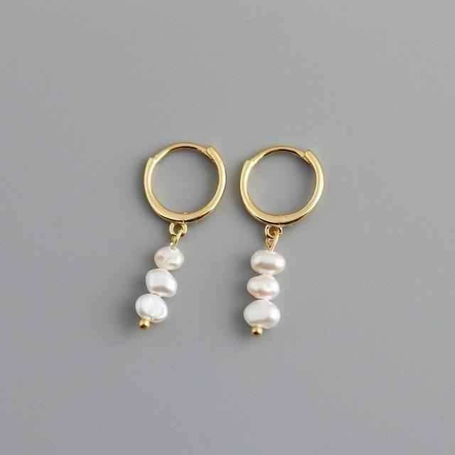 Earring Charm Jewelry Genuine 925 Sterling Silver Natural Freshwater Baroque Pearl Earrings 2021 - Touchy Style