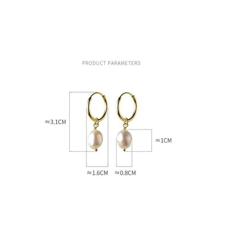 Earring Charm Jewelry Genuine 925 Sterling Silver Natural Freshwater Baroque Pearl Earrings 2021 - Touchy Style