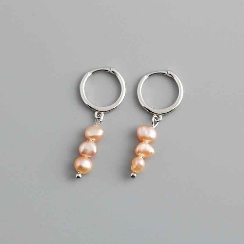 Earring Charm Jewelry Genuine 925 Sterling Silver Natural Freshwater Baroque Pearl Earrings 2021 - Touchy Style
